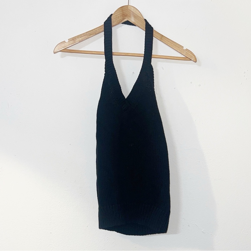 Old Navy Black Halter Knit Tank Top